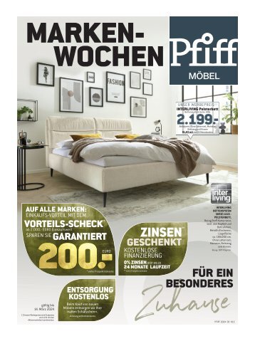 Marken Wochen bei Pfiff - Für ein Besonderes Zuhause - SCHLAFEN Bruesewitz