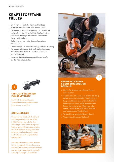 STIHL Broschüre Arbeiten mit Motorsägen