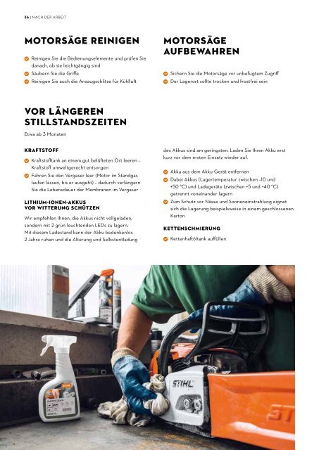 STIHL Broschüre Arbeiten mit Motorsägen