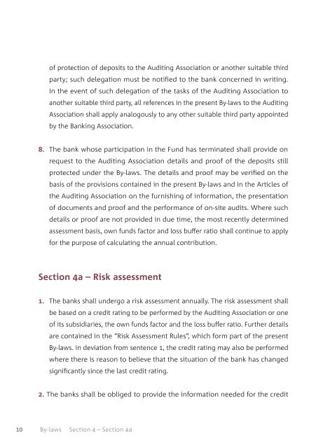 By-laws of the Deposit Protection Fund