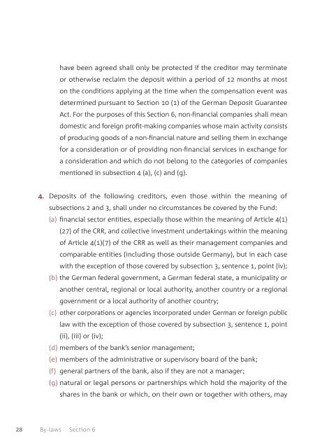 By-laws of the Deposit Protection Fund