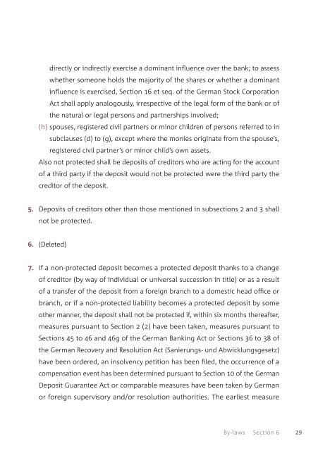 By-laws of the Deposit Protection Fund