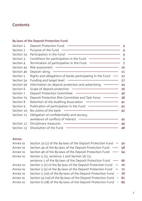 By-laws of the Deposit Protection Fund