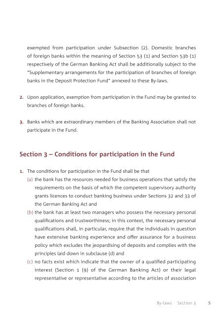 By-laws of the Deposit Protection Fund