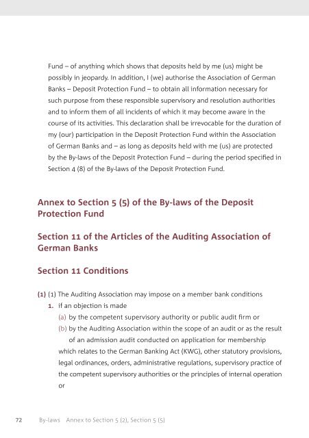 By-laws of the Deposit Protection Fund