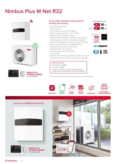 Ariston Nimbus Plus M Net R32 Datasheet