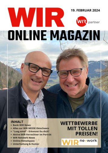 WIR ONLINE MAGAZIN vom 19. Februar 2024 (Reminderausgabe)