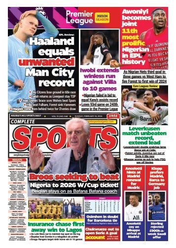 COMPLETE SPORTS - SUNDAY, FEB 18, 2024