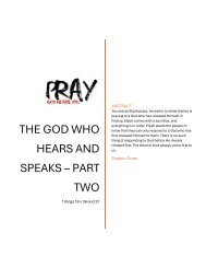 The God who hears and speaks PART TWO