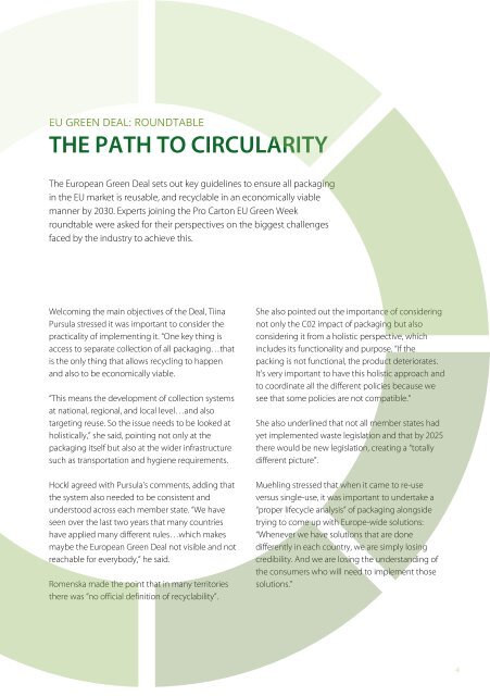 EU Green Deal: Fibre-based packaging and the pursuit of a circular economy