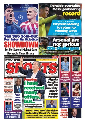 COMPLETE SPORTS - TUESDAY, FEB 20, 2024