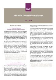 Aktuelle Steuerinformationen Januar 2024