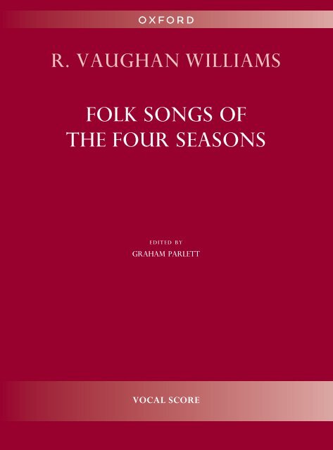 Vaughan Williams Folk-songs for the four Seasons VS