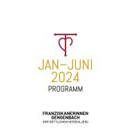 Franziskanerinnen Gengenbach - Programm Januar bis Juni 2024