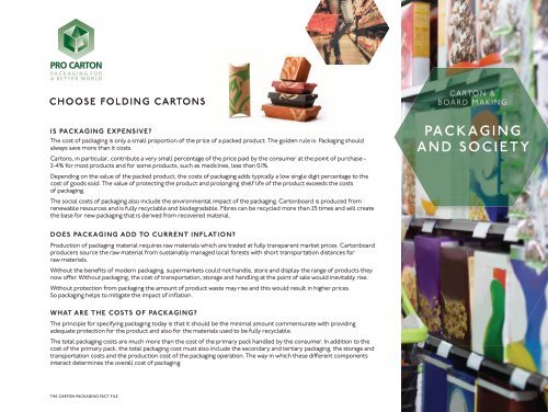 Pro Carton Fact File – Module 1 – Packaging and Society