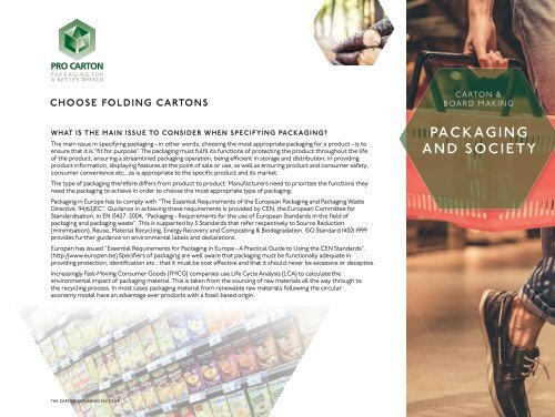 Pro Carton Fact File – Module 1 – Packaging and Society