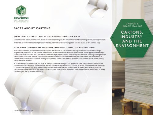 Pro Carton Fact File – Module 2 – Cartons, Industry and the Environment