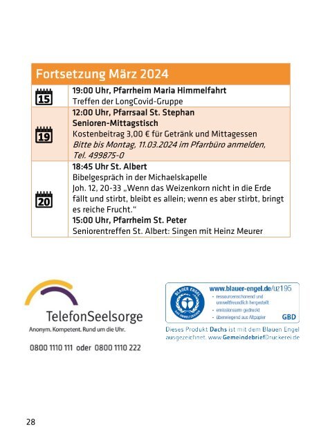 Pfarrbrief Fastenzeit 2024