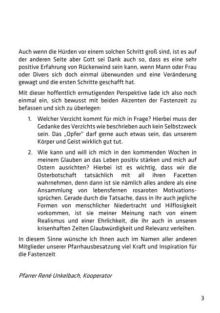 Pfarrbrief Fastenzeit 2024