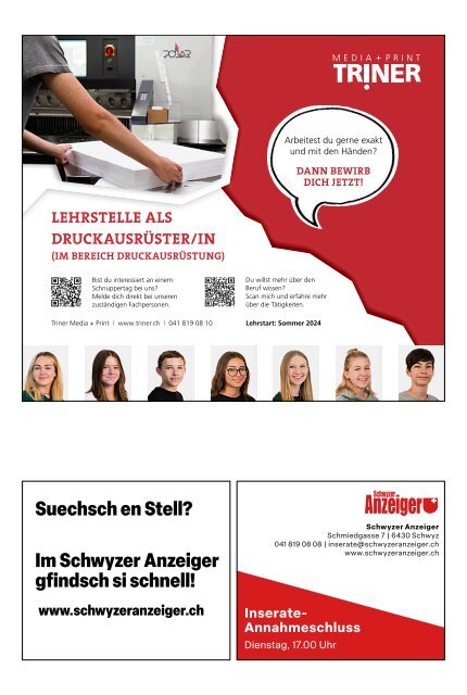 Schwyzer Anzeiger – Woche 8 – 23. Februar 2024