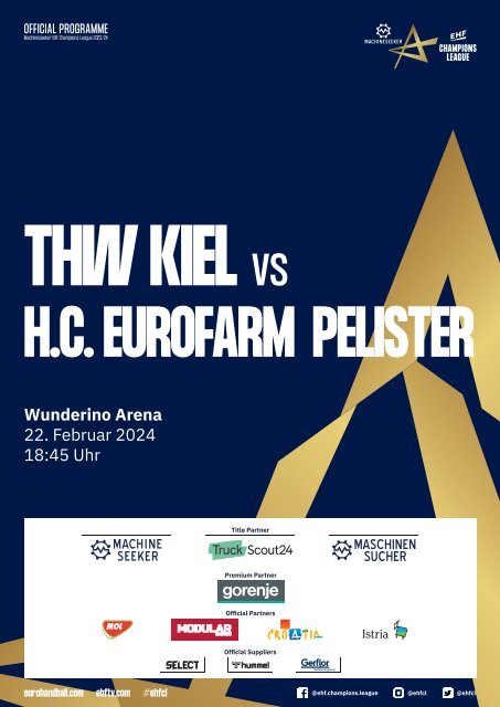 ZEBRA Hallenheft THW Kiel vs. H.C. Eurofarm Pelister, 22.02.24 in Kiel