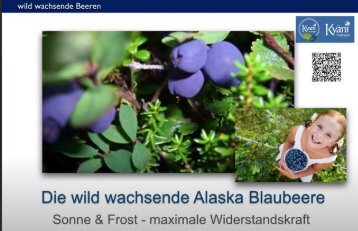 Wilde Alaska Blaubeere - das hochwertige Naturkraftwerk - in Synergie mit 22 Superfoods -einzigartig im gesamten Wellnessmarkt .Die wild wachsende Alaska Blaubeere.