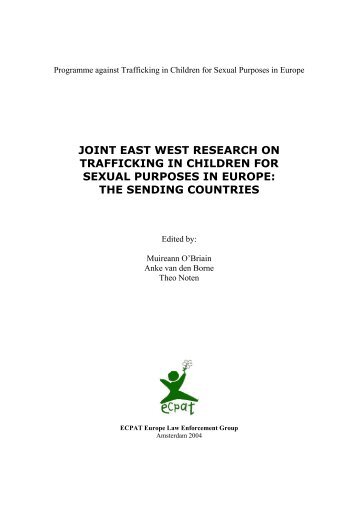 joint east west research on trafficking in children for sexual purposes ...