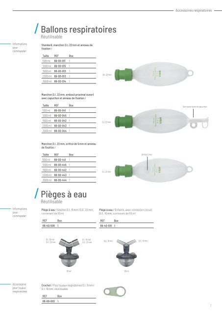 636KAT005F Accessoires pour l&#039;anesthésie &amp; soins intensifs