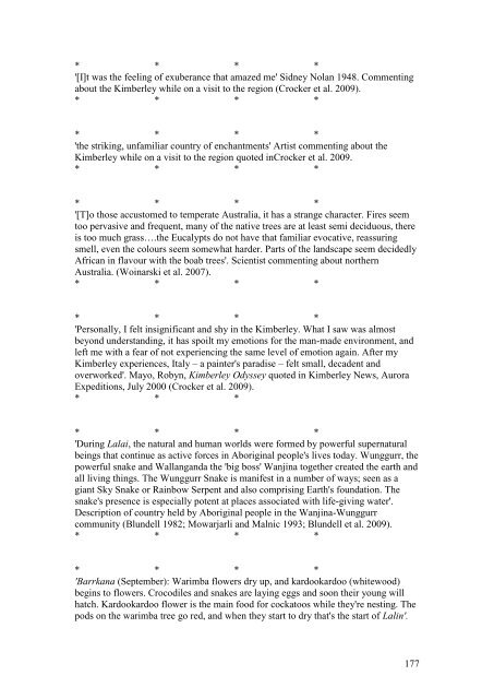 WEST KIMBERLEY PLACE REPORT - Department of Sustainability ...