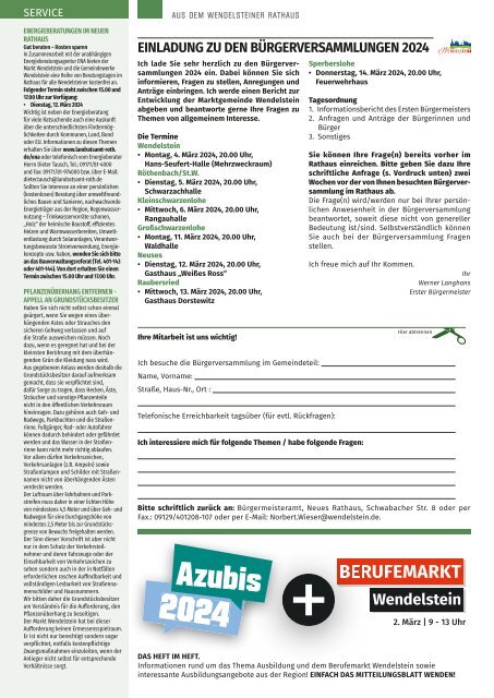 Mitteilungsblatt Wendelstein+Schwanstetten - März 2024