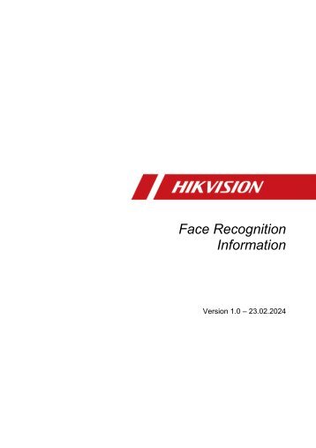 Hikvision DACH Face Recognition Information