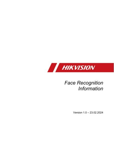 Hikvision DACH Face Recognition Information