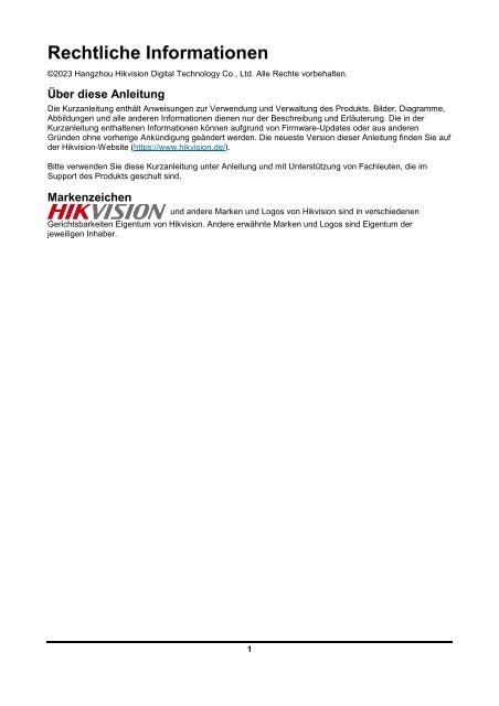 Hikvision DACH Face Recognition Information