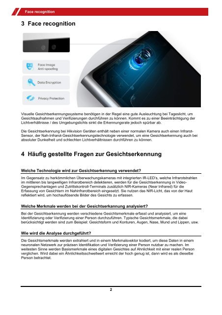 Hikvision DACH Face Recognition Information