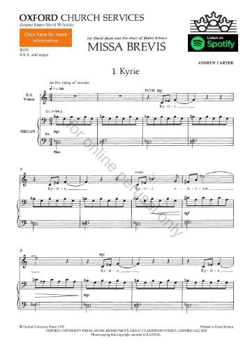 Andrew Carter Missa Brevis