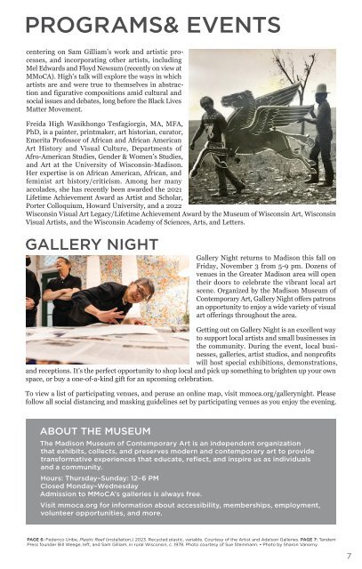 Fall 2023 Madison Museum of Contemporary Art  (MMoCA) Newsletter