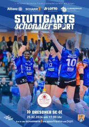 Allianz MTV Stuttgart vs. Dresdner SC Volleyball Bundesliga SCHARRena Stuttgart Spieltagsheft 24.02.2024