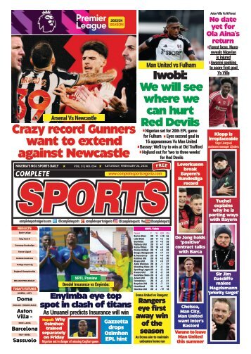 COMPLETE SPORTS - SATURDAY, FEB 24, 2024