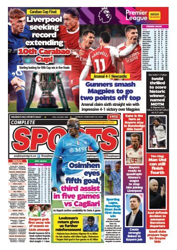 COMPLETE SPORTS - SUNDAY, FEB 25, 2024