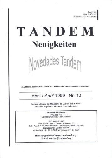 Tandem-Neuigkeiten 12apr99