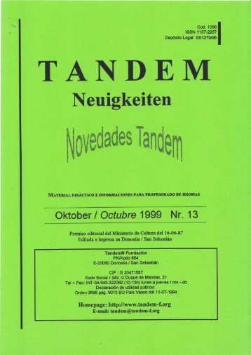Tandem-Neuigkeiten 13oct99
