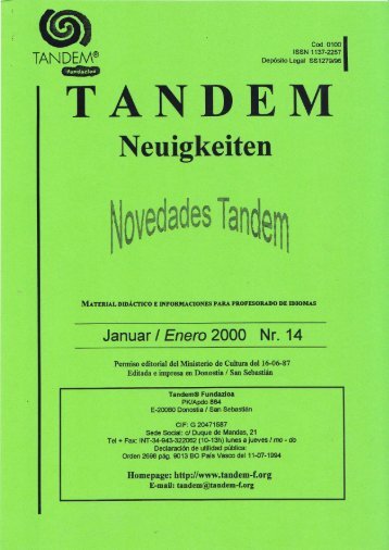 Tandem-Neuigkeiten  14jan00