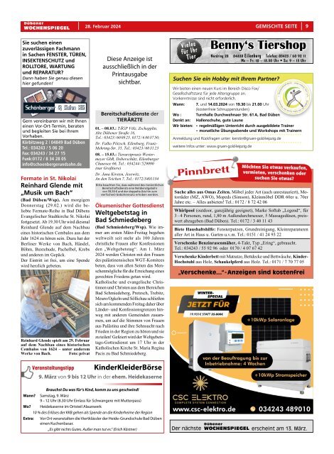 Dübener Wochenspiegel - Ausgabe 4 - Jahrgang 2024