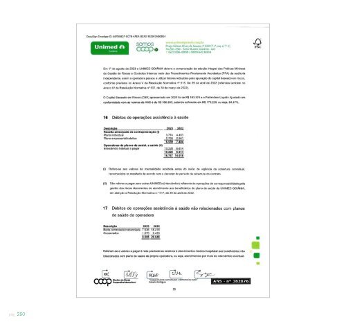 RELATORIO DE GESTAO UNIMED GOIÂNIA 2023 