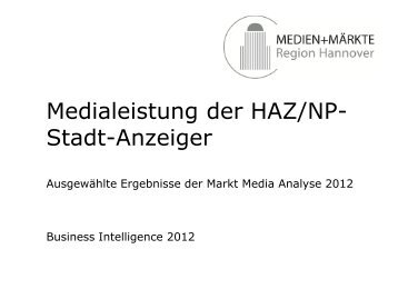 Medialeistung der HAZ/NP- Stadt-Anzeiger - Neue Presse