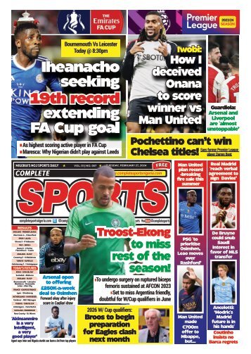 COMPLETE SPORTS - TUESDAY, FEB 27, 2024