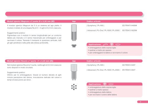 [IT] Catalogo prodotti - Mt.Derm comodato per dermografi e Moduli ago