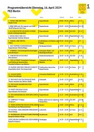 Programm Übersicht KinderKulturBörse 16. bis 17. April 2024 im FEZ-Berlin