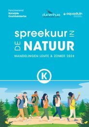 Wandelkalender Koksijde-Oostduinkerke Duinenhuis en Aquaduin zomer en lente 2024