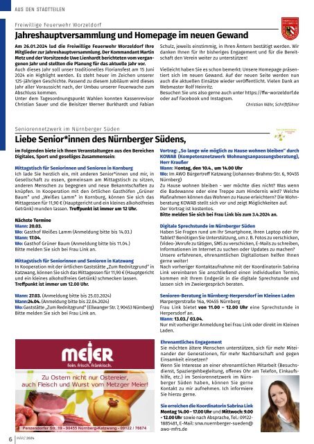 Mitteilungsblätter Nürnberg-Katzwang/Worzeldorf/Kornburg/Herpersdorf - März 2024